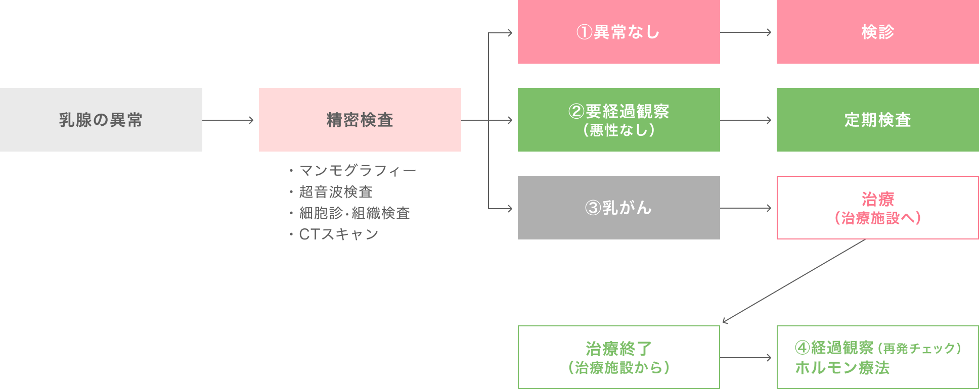 乳腺外来の診療の流れ